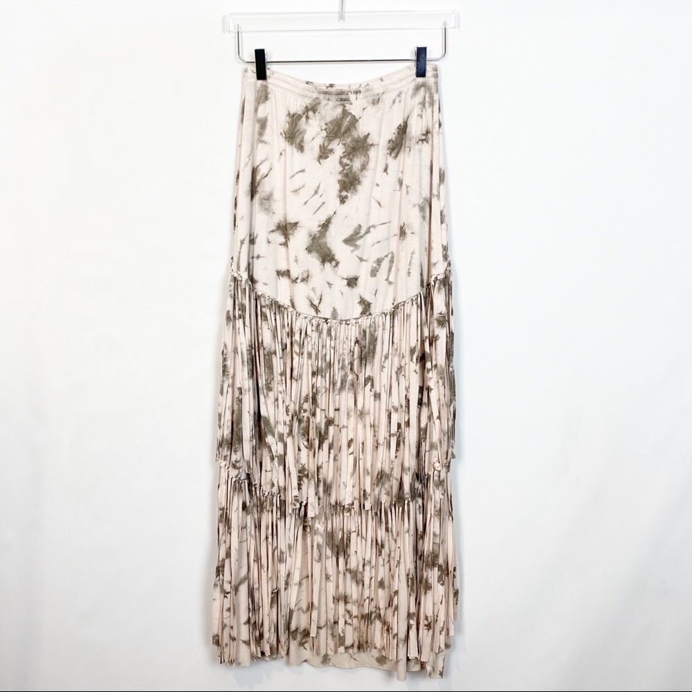 Free People Maheya Fringe Maxi Skirt Tie Dye M